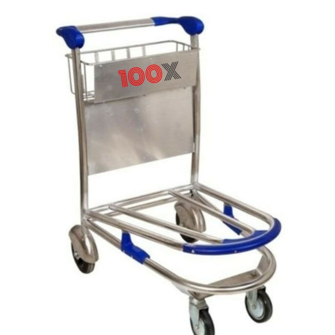 Passenger Baggage Trolleys Stainless steel with brakes-100XATS